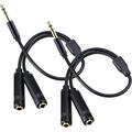 2 Pack 1/4 inch TRS Stereo Splitter Y Adapter 1.6ft 1/4 Inch 6.35mm TRS Stereo Male Plug to Dual 1/4 Inch