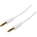 3m White Slim 3.5mm Stereo Audio Cable - 3.5mm Audio Aux Stereo - Male to Male Headphone Cable - 2x 3.5mm