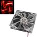 Red Quad 4-LED Light Neon Clear 120mm PC Computer Case Cooling Fan Mod