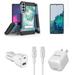 BC Tri-Shield Heavy Duty Rugged Slim Case (Aqua Mint Marble) Bundled with Screen Protectors 20W Car Charger 20W Mini Wall Charger 3A USB-C to USB-C Cable (5 Feet) for Samsung Galaxy S22