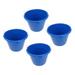 Homz 18 Gal Plastic Open Storage Round Utility Tub with Handles, Blue (4 Pack)