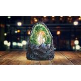 ICE ARMOR 5 H Faux Green Faux Crystal Cave Rock Geode with LED Statue Fantasy Night Light Decoration Figurine