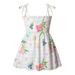 Holiday Savings Deals! Kukoosong Girls Dresses Toddler Kids Baby Girl Clothes Summer Seaside Beach Dress Sling Skirt Floral Skirt White 6-9 Months