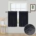 Yesfashion Velvet Tier Curtains Soft Velvet Room Darkening Short Tier Curtains Set with Pom-Poms Design for Kitchen Bathroom 2 Panels