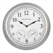 Kiera Grace Indoor/Outdoor Silver Galvin 12 Plastic Wall Clock