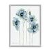 Stupell Modern Poppy Blooms Blue Abstract Botanical & Floral Painting Gray Framed Art Print Wall Art