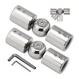 2PCS Curtain Rods Corner Connector Adjustable Curtain Rod Corner Connector for 1 Inch Bay Window Curtain Rods(Silver)
