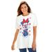 Plus Size Women's Red, White & Blue Minnie Tee by Disney in White Minnie (Size 6X)