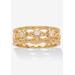 Women's .25 Cttw Round Gold-Plated Sterling Silver Cubic Zirconia Filigree Ring by PalmBeach Jewelry in Silver (Size 8)