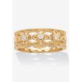 Women's .25 Cttw Round Gold-Plated Sterling Silver Cubic Zirconia Filigree Ring by PalmBeach Jewelry in Silver (Size 9)