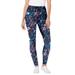 Plus Size Women's Stretch Cotton Printed Legging by Woman Within in Navy Coral Multi Floral (Size 3X)