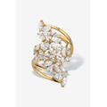 Women's 4.25 Cttw. 14K Gold-Plated Sterling Silver Marquise Cubic Zirconia Cluster Ring by PalmBeach Jewelry in Silver (Size 9)