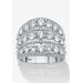 Women's 5.23 Cttw. .925 Sterling Silver Round Cubic Zirconia Openwork Dome Cocktail Ring by PalmBeach Jewelry in Silver (Size 7)