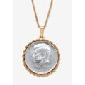 Men's Big & Tall Genuine Half Dollar Pendant Necklace In Yellow Goldtone by PalmBeach Jewelry in 1977
