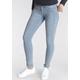 Skinny-fit-Jeans ARIZONA "mit Keileinsätzen" Gr. 48, N-Gr, blau (bleached) Damen Jeans Röhrenjeans
