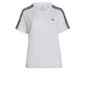 Adidas, Loungewear Essentials Slim 3-Stripes, T-Shirt, Weiß Schwarz, 1X, Frau