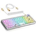 ATTACK SHARK K75 Mechanical Keyboard, Transparent PC Keycaps, Custom RGB Gaming Keyboard, Gasket QMK/VIA Keyboard, Linear Switch, Coiled Cable, CK75, X75, TKL RK907, MX Key Wired Keyboard for PC Gamer