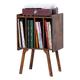LELELINKY Record Player Stand,Vinyl Record Storage Table with 4 Cabinet Up to 100 Albums,Mid-Century, Brown Vinyl Holder Display Shelf for Bedroom Living Room, 16.92 in x 13.38 in x 25.98 in