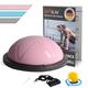 DH FitLife Balance Ball, Yoga Balance Trainer Diameter 60 x 22 cm up to 200 kg, Half Exercise Ball Fitness Balance Board with Pump and 2 Fitness Bands, Pink