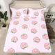 Erosebridal Cartoon Fitted Sheet Twin Size Pink Peach Bed Sheet Kid Kawaii Bedding Sets Girl Lovely Peach Fitted Bed Sheets Cute Fruits Bed Sheet Tropical Plant Bedding Room Decor