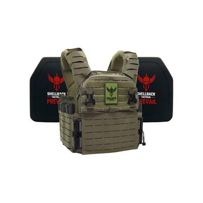 Shellback Tactical Banshee Elite 3.0 Lightweight Level IV Ceramic Plates Armor Kit Ranger Green Small/Medium SBT-BANELT3-4SICMH-RG-SM