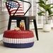 Highland Dunes Shela Drum Coffee Table Rattan/Wicker in Red/Blue | 9" H x 18" L x 18" W | Wayfair BF659304FD4A41A980DEB40696D3804B