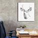 Millwood Pines 'Young Buck Sketch IV' By Emma Scarvey, Giclee Canvas Wall Art, 20"X24" Canvas in Black/White | 30 H x 26 W x 1.5 D in | Wayfair