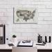 17 Stories 'Slate US Map' By Sue Schlabach, Canvas Wall Art, 18"X12" Canvas in Brown/Gray/White | 12 H x 18 W x 0.75 D in | Wayfair