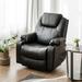 Red Barrel Studio® 34" Wide Faux Leather Power Lift Assist Standard Recliner w/ Massager Faux Leather in Black | 35.5 H x 34 W x 38 D in | Wayfair