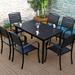 Wildon Home® Manitou Rectangular 6 - Person 63" Long Aluminum Outdoor Dining Set Wood/Plastic/Metal in Black/Brown | 63 W x 35.4 D in | Wayfair