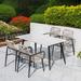 Corrigan Studio® Sheryll Rectangular 4 - Person Outdoor Dining Set Stone/Concrete in Black/Gray/White | 47.2 W x 27.55 D in | Wayfair