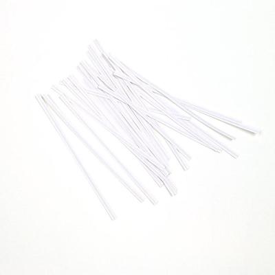 LK Packaging M5PAW 5" White Paper Covered Bag Twist-Tie