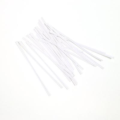 LK Packaging M8PLW 8" White Plastic Covered Bag Twist-Tie
