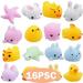 Mochi Squishy Toys 16Pcs Mini Squishy Animal Squishies Party Favors for Kids Kawaii Squishy Squeeze Toy Cat Unicorn Squishy Stress Relief Toys for Adults Birthday Favors for Kids Pinata Filler Random