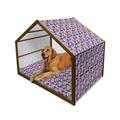 Unicorn Pet House Mythical Animal with Colorful Mane Butterflies Stars Crescent Moons Fantasy World Outdoor & Indoor Portable Dog Kennel with Pillow and Cover 5 Sizes Multicolor by Ambesonne