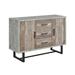 47 Inch 3 Drawer Sideboard Console Cabinet, Sled Legs, Gray Faux Concrete