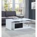 63" Contemporary Coffee Table with w/Swivel Top & 2/3 Extension Drawer, Wood Sofa Table with High Gloss Finish for Living Room