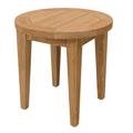 Lounge Coffee Side Table Round Brown Natural Teak Wood Modern Contemporary Outdoor Patio Balcony Cafe Bistro Garden Furniture Hotel Hospitality