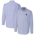 Men's Cutter & Buck Royal New York Giants Helmet Easy Care Stretch Gingham Long Sleeve Button-Down Shirt