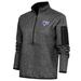 Women's Antigua Heather Black Delaware Blue Coats Fortune Half-Zip Pullover Jacket