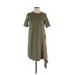 Saturday Sunday Casual Dress - Shift Crew Neck Short sleeves: Green Dresses - Women's Size X-Small