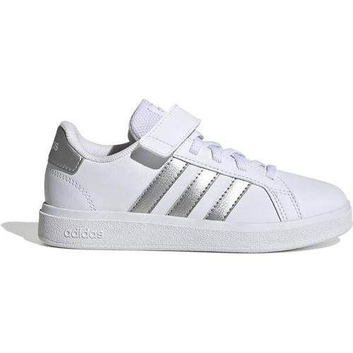 ADIDAS Kinder Halbschuhe Grand Court Court Elastic Lace and Top Strap, Größe 34 in Weiß