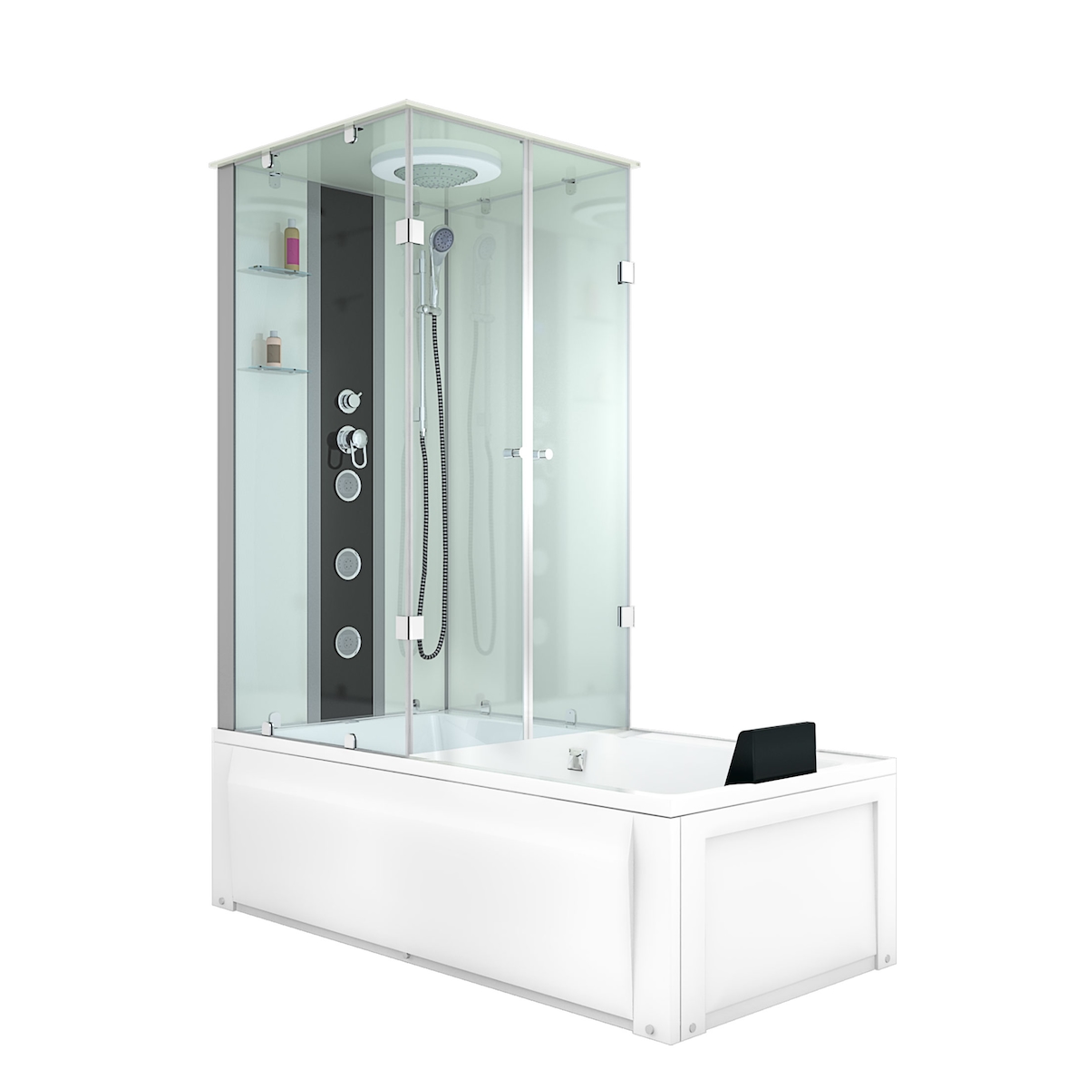 AcquaVapore Whirlpool Wanne Duschtempel Dusche Duschkabine K05-R00-WP-EC 90x180 cm mit 2K Scheiben Versiegelung Image