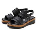 Sandalette LASCANA Gr. 35, schwarz Damen Schuhe Strandaccessoires Sandale, Sommerschuh aus hochwertigem Leder mit leichtem Keilabsatz