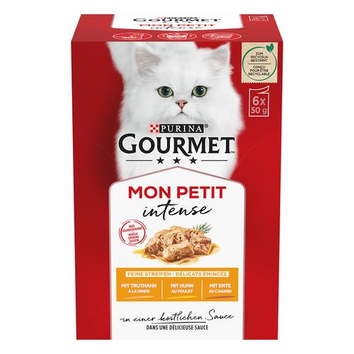 24x 50g Mixpaket Gourmet Mon Petit Ente, Huhn, Truthahn Katzenfutter nass