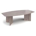 All Grey Oak Boat Shaped Boardroom Table, Fully Installed