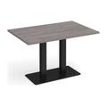 Tigris Rectangular Dining Table, 120wx80dx73h (cm), Black Frame, Grey Oak
