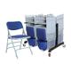 Upholstered Folding Office Chair Bundle Deal (28 Office Chairs & 1 Trolley), Blue