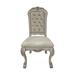 ACME Furniture Dresden Tufted Side Chair in White/Cream Faux Leather/Wood/Upholstered in Brown/White | 47 H x 23 W x 26 D in | Wayfair DN01701