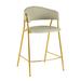 Enzo Decor Counter Stool Upholstered/Leather/Metal/Faux leather in Brown/Yellow | 35 H x 20 W x 19 D in | Wayfair Enzo-Vot-IHD68560-Set2